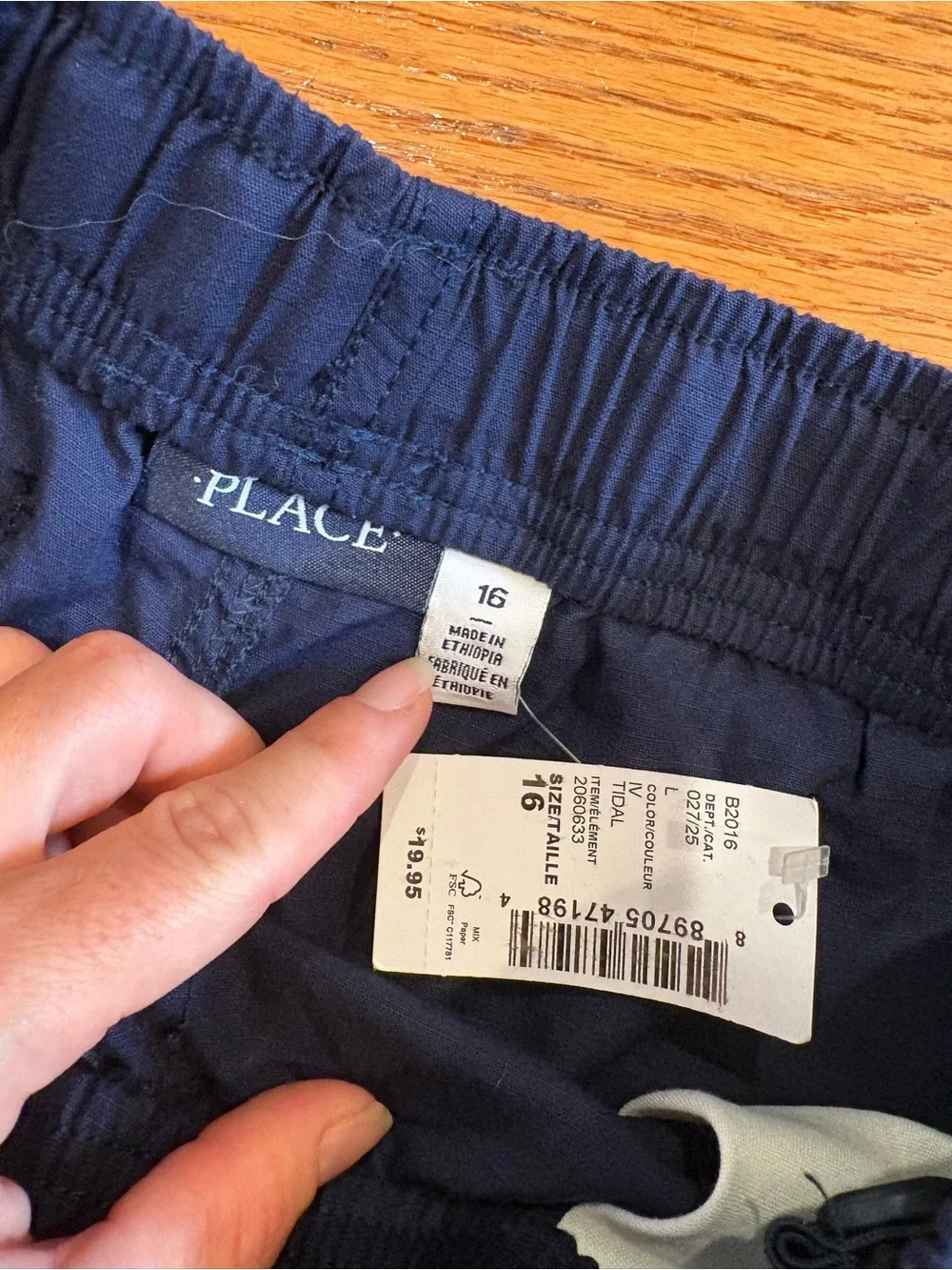 The Children’s Place Boys Uniform Cargo Shorts Navy Blue Size 16 NWT School